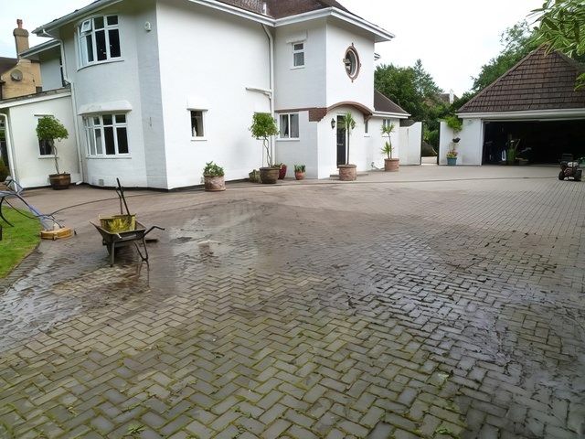 Patio Driveway Before Cleaning
