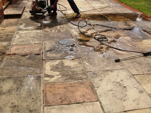 Patio Driveway Before Cleaning